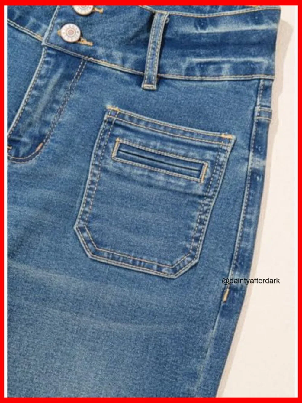 High Waisted Tummy Control Wide Leg Jeans Stretchy Cotton Blend - Picture 7 of 7